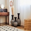 ORRD Modern Brown Floor Vase Set of 3 - Tall PVC Flower Stand for Home Decor, Living Room - 4 of 4