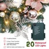 6FT Christmas Garland with Lights, Prelit Garland with Timer 20 LED Lights Pinecones Rose Gold Ball Ornaments for Mantle Fireplace,Battery Operated - 4 of 4
