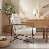 Art Leon Skin-friendly Boucle Fabric Accent Chair with Elm Wood Armrest - 4 of 4