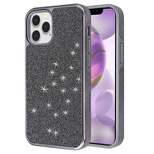 Asmyna Encrusted Rhinestones Hybrid Dual Layer Electroplated PC/TPU Rubber Case Cover Compatible With Apple iPhone 12 Series