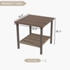 YARDSIGHT 18.5 in. Square Indoor/Outdoor Side Table with Wicker Shelf and Steel Frame for Patio, Garden, Living Room, or Balcony - 3 of 4