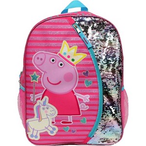 Peppa Pig Backpack for Girls for Kindergarten & Elementary School, 14 Inch, Lightweight Travel Bag for Kids - 1 of 4