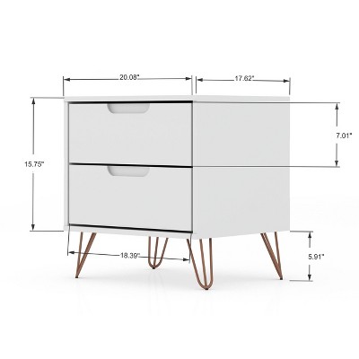 Mid-Century Modern White Rockefeller 3-Piece Bedroom Set