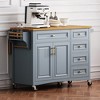 Kitchen Island with Drop Leaf, Rolling Kitchen Islands on Wheels with Drawer, Kitchen Storage Island with Adjustable Shelf - 2 of 4