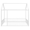 Twin Size Metal Bed House Bed Frame with Fence, for Kids, Teens, Girls, Boys, Pink - 3 of 4