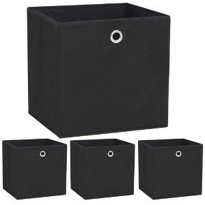 vidaXL Storage Boxes 4 pcs Non-woven Fabric 12.6"x12.6"x12.6" Black - 1 of 4