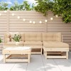 vidaXL Patio Lounge Set with Cushions Outdoor Furniture Set 5 Piece Solid Wood - Natural Pine - 2 of 4