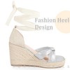 BLISSFUL STEP Women's Lace Up Wedge Heels Open Toe Wedges Sandals - 4 of 4