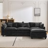 Whisen Modern Luxury L-Shape Chenille Upholstered Sectional Sofa Couch with Ottoman and 5 Pillows - 3 of 4