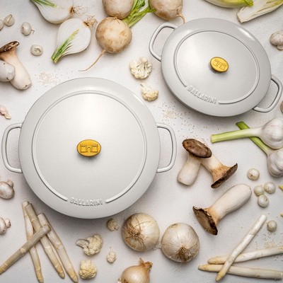 Bellamonte White Enameled Cast Iron 7.5-qt Dutch Oven