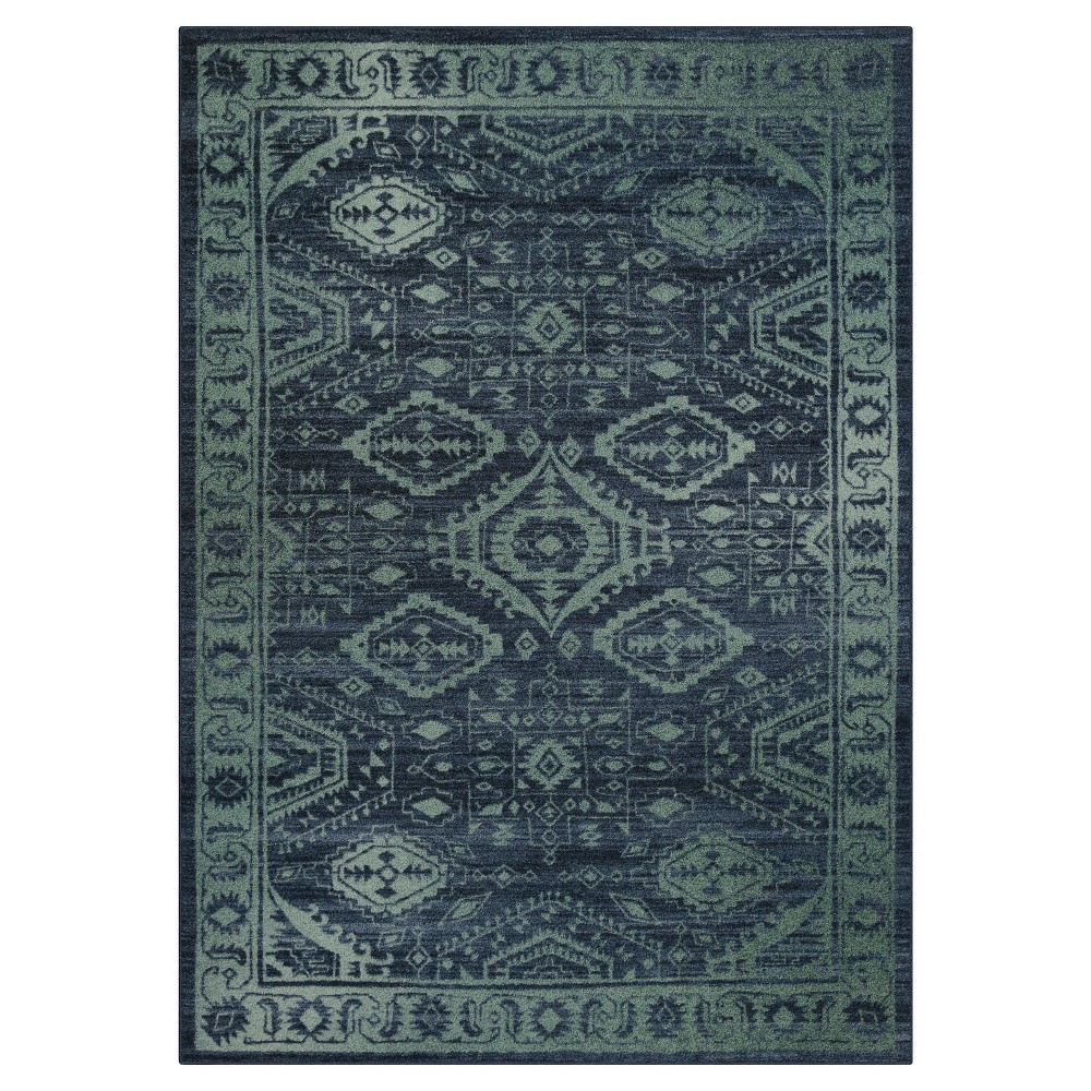 5'X7' Geometric Design Tufted Area Rug Navy - Maples