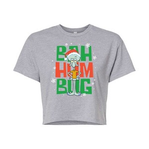 Women's - SpongeBob SquarePants - Squidward Bah Humbug Cropped Graphic T-Shirt - 1 of 4