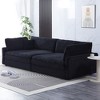 112" Corduroy Sofa, 4-Seater Lounge Sofa with Cushions and Throw Pillows, Modern Luxury Living Room Couch - 3 of 4