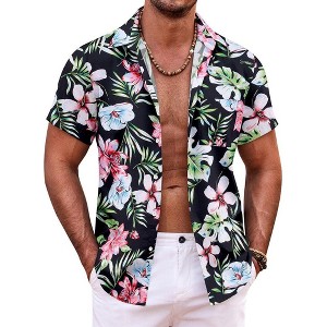 COOFANDY Hawaiian Shirt Short Sleeve Button Down Shirts - 1 of 4