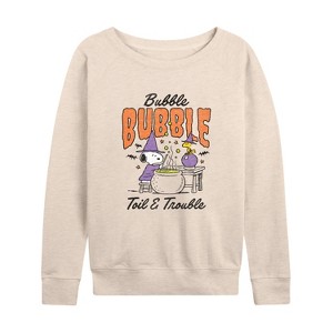 Women's - Peanuts - Bubble Bubble Toil Trouble Lightweight French Terry Slouchy - 1 of 4