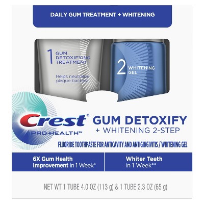 Crest Pro-Health Gum Detoxify + Whitening Two- Step Toothpaste, 4.0 and 2.3 oz