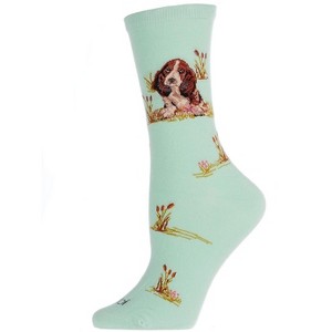 Memoi Women's Beagle Limited Edition Cotton Blend Crew Sock Mint 9-11 - 1 of 4