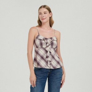 Top strapless con volantes - Universal Thread™ Cuadros lavanda