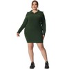 Agnes Orinda Women's Plus Size Knit Long Sleeve Zipper Collar Pullover Mini Sweater Dresses - 3 of 4