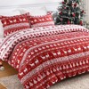 KING Size Christmas Duvet Cover Set, 3 Piece Cute Reversible Bedding with 2 Pillow Sham, Soft Quilt Comforter Cover for Bedroom Guest Room Decor - 3 of 4