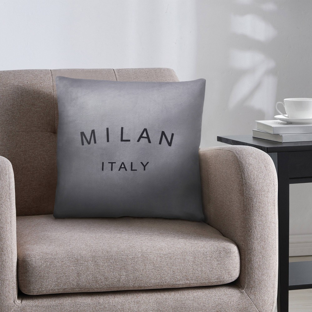 Photos - Pillow 18"x18" Milan Mink Square Throw  Dark Gray - VCNY Home