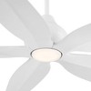 Casa Vieja 60" Lotus Bay Modern Indoor Outdoor Ceiling Fan 5 Blade LED Light Remote Control Matte White Finish Bedroom Patio Living Room Damp Rated - 3 of 4