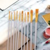 Unique Bargains Paint Brush Setfor Oil Paints Nylon Bristles with Aluminum Collar and Plastic Handle 10 Pcs - 2 of 3