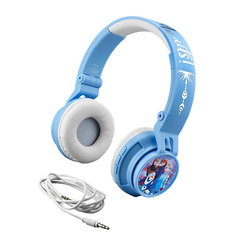 eKids Disney Frozen Bluetooth Headphones for Kids, Over Ear Headphones for School, Home, or Travel - Blue (FR-B50.EXV9MZ), 2 of 5