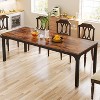 Okak Farmhouse Wood Large Collaborative Desk Rectangle Dining Table,Long Modern Kitchen Dinner Table for Dining Room,Breakfast Nook - 4 of 4