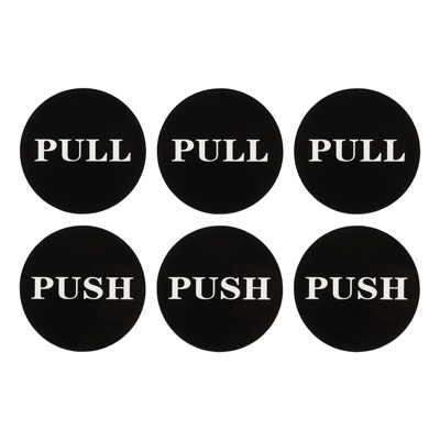 Unique Bargains Acrylic Self-Adhesive Decor Business Push Pull Door Signs 3 Pairs