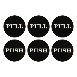 Unique Bargains Acrylic Self-Adhesive Decor Business Push Pull Door Signs 3 Pairs - 1 of 4