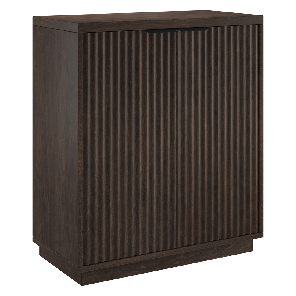 Photos - Wardrobe Hudson and Canal Bradwell 28" Wide Rectangular Fluted Accent Cabinet in Alder Brown