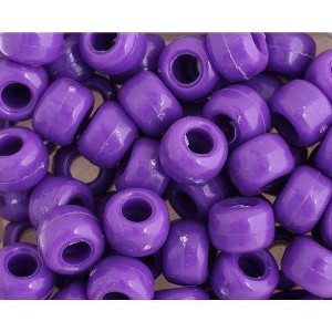 John Bead 1000 Pieces 9mm Plastic Crow Beads Purple Pony Bead for DIY Arts and Crafts Making Supplies - 1 of 3