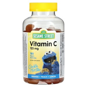 Webber Naturals Sesame Street, Vitamin C, Orange, Peach, Lemon, 125 mg, 180 Vegan Gummies - 1 of 2