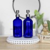 Cornucopia Brands 16oz Cobalt Blue Glass Bottles w/Stainless Steel Pumps 2pk; Soap Dispenser w/Lotion Pumps - 2 of 4