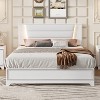 Queen Size PU Upholstered Platform Bed with LED Light Strips and Sparkling Shiny Decoration on Headboard 4S - ModernLuxe - 2 of 4