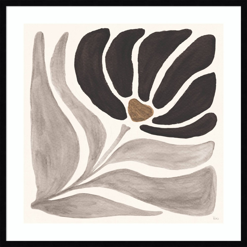 Amanti Art Modern Petals IV Neutral by Veronique Charron Wood Framed Wall Art Print