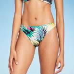 Women's Low-Rise Cheeky Bikini Bottom - Shade & Shore™ Multi Tropical Print