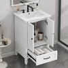 ChicFurnit Bathroom Storage Cabinets Bathroom Floor Storage Cabinet Functional Bathroom Cabinet with Drawer for Bathroom, White, 20"*18.5"*34.4" - 2 of 4