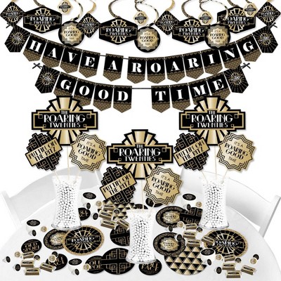 Big Dot Of Happiness Roaring 20's - 1920s Art Deco Jazz Party Paper Charger  & Table Decorations Chargerific Kit For 8 : Target