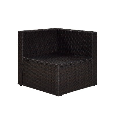 Palm Harbor Sand Wicker Corner Chair with Cushions