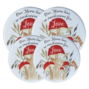 Range Kleen 4pk Round Mushroom Love Burner Kover Set by Lucille Price - 1 of 4