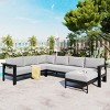 U-shaped 4-Piece Patio Sofa With Cushions,Corner Sectional Seats With Aluminum Frame,Outdoor Furniture -Maison Boucle - 2 of 4
