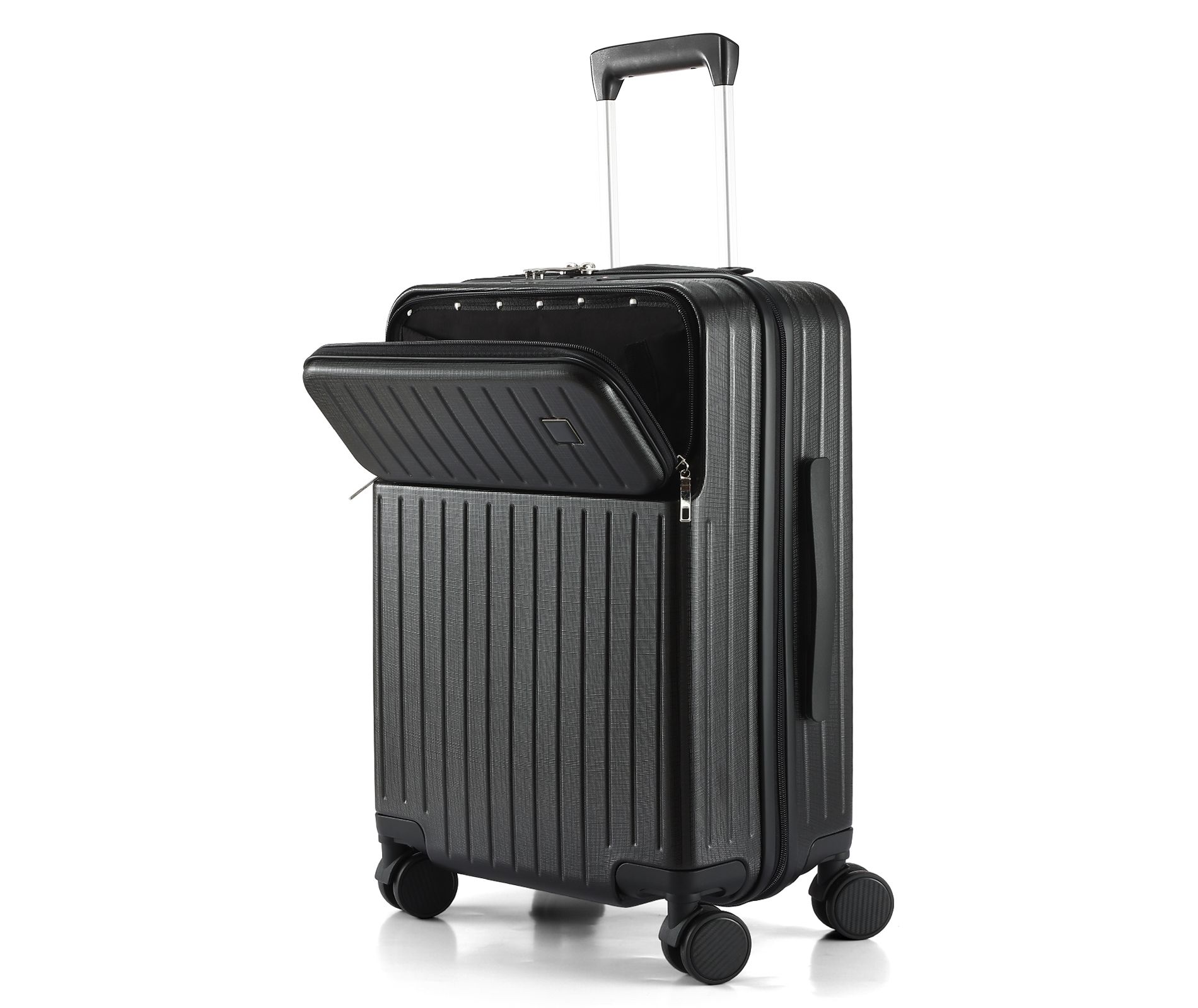 SUGIFT Modern 20″ Carry On Luggage with Front Pocket, TSA Lock, Spinner Wheels, and Organized Interior
