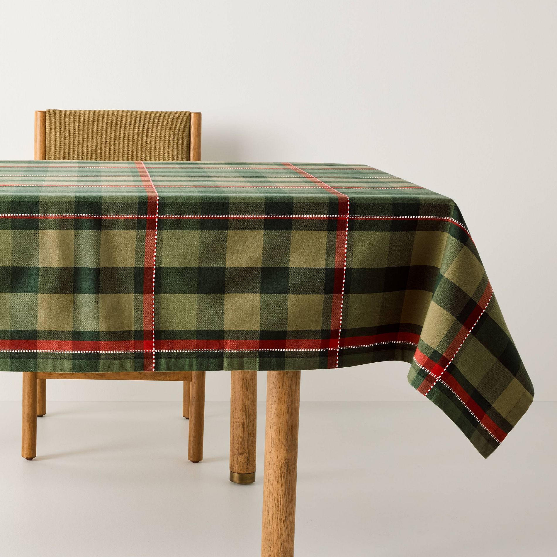 60"x84" Plaid Tablecloth Green - Hearth & Hand™ with Magnolia