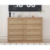 Rattan Dresser for Bedroom, Modern 8 Drawer Wooden Dresser Chest, Wide Wood Beside Table for Closet, Nursery, Living Room and Entryway - 2 of 4