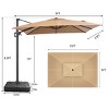 Pellebant 9x11FT Cantilever Umbrella Outdoor 360 Degree Rotation Offset Umbrella 6 Heights Adjustable with Base Black - 3 of 4