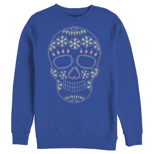 Men's Lost Gods Halloween Sugar Skull Sweatshirt - 1 of 4