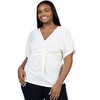 Plus V Neck Knot Front Kimono Sleeve Top - 24seven Comfort Apparel™ - 2 of 4