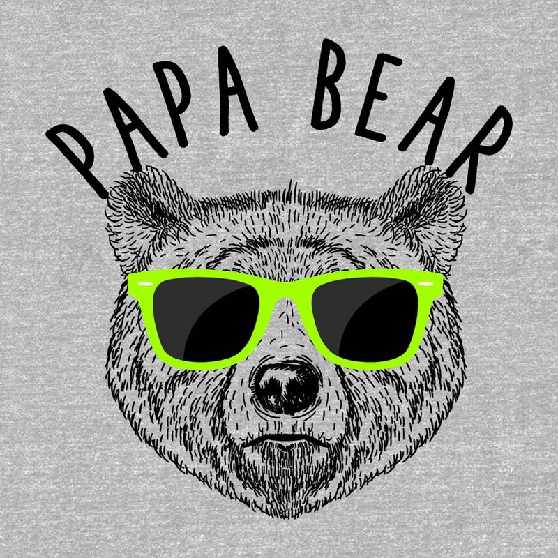 Men&#39;s Papa Bear Short Sleeve T-Shirt - Heathered Gray, 3 of 4